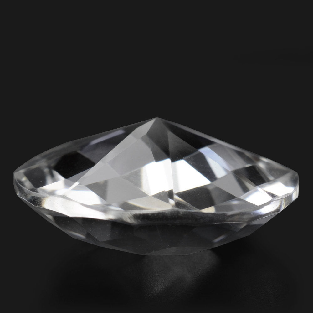 CRYSTAL CHECKER HIGH DOME ROUND WITH DIAMOND CUT BACK 20MM 18.48 Cts.