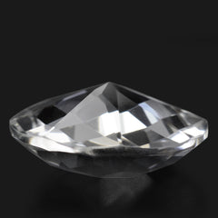 CRYSTAL CHECKER HIGH DOME ROUND WITH DIAMOND CUT BACK 20MM 18.48 Cts.
