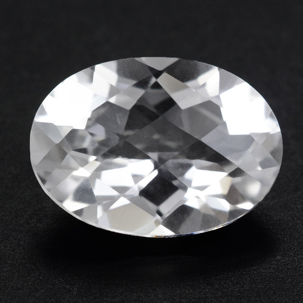 CRYSTAL CHECKER CUT OVAL 14X10MM 4.70 Cts.