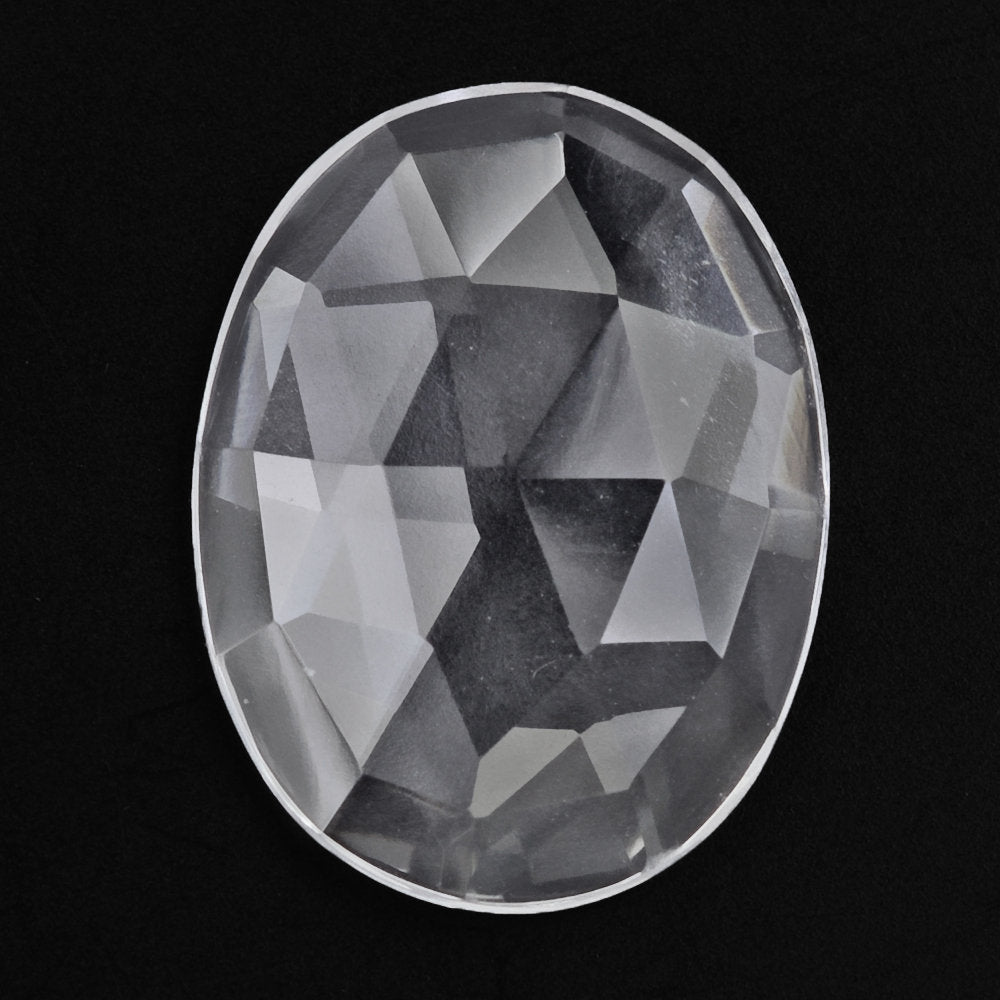 CRYSTAL ROSE CUT OVAL CAB 20X15MM 11.58 Cts.