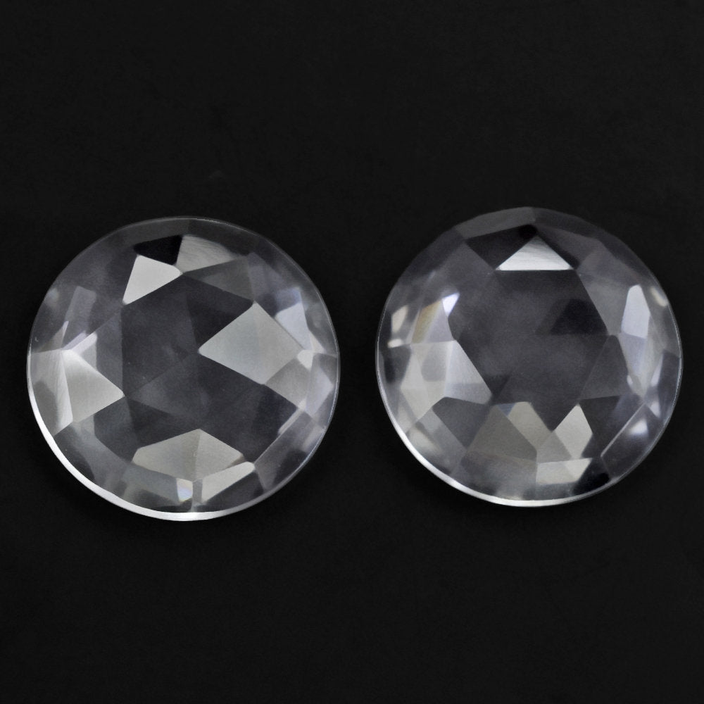 CRYSTAL ROSE CUT ROUND CAB 14MM 8.28 Cts.