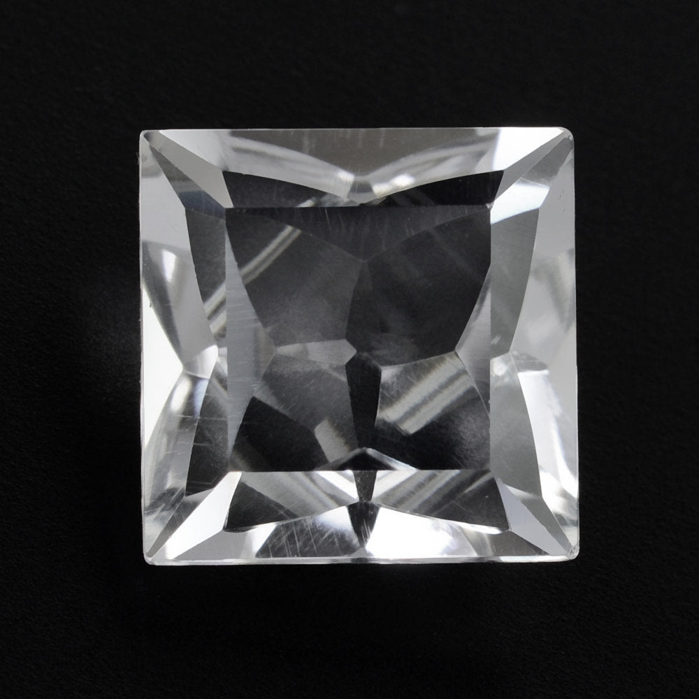 CRYSTAL CONCAVE FLOWER CUT BACK SQUARE (DES#49) 10MM 4.41 Cts.