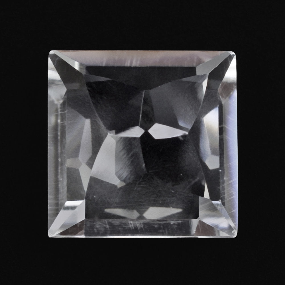 CRYSTAL CONCAVE FLOWER CUT BACK SQUARE (DES#49) 10MM 4.41 Cts.
