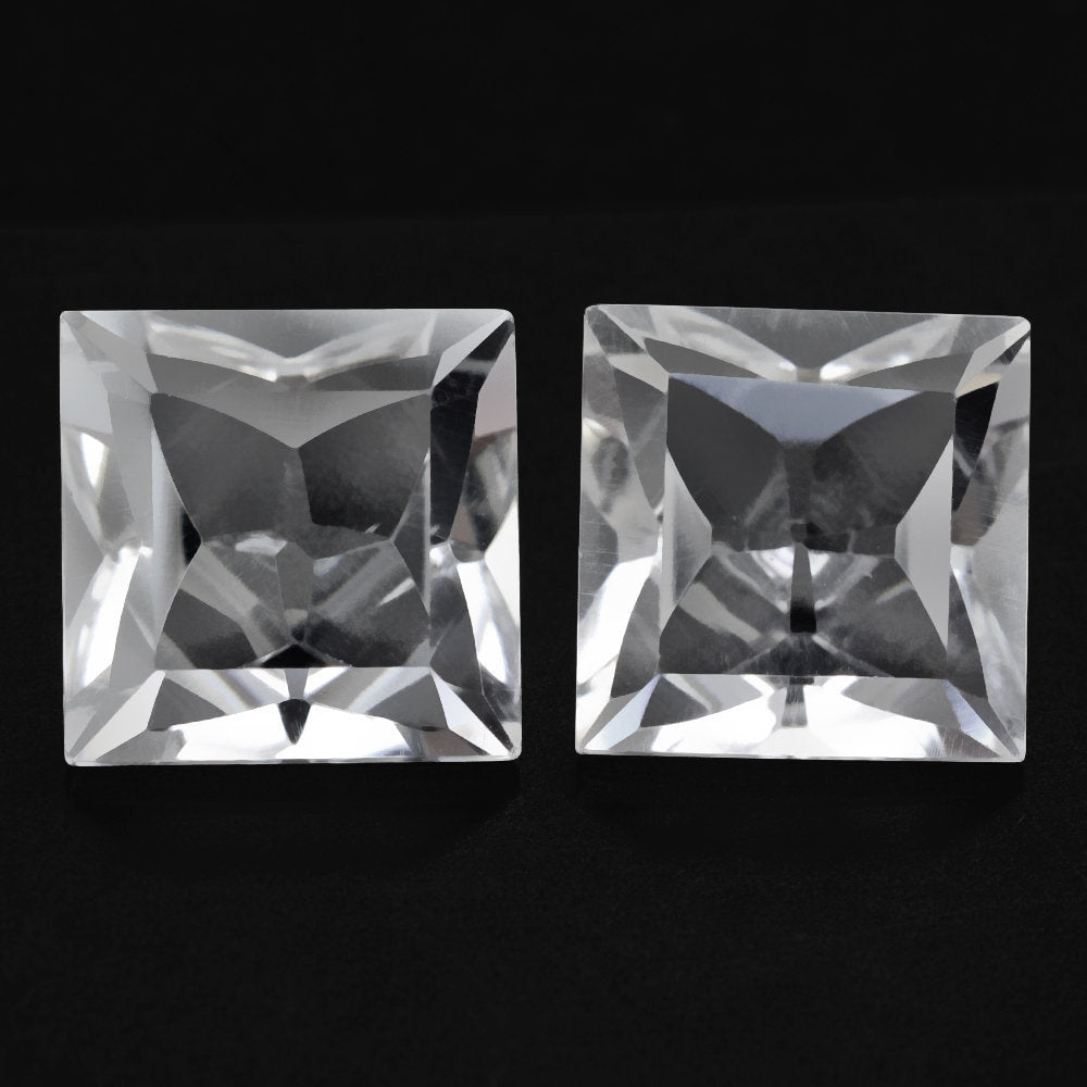 CRYSTAL CONCAVE FLOWER CUT BACK SQUARE (DES#49) 10MM 4.41 Cts.