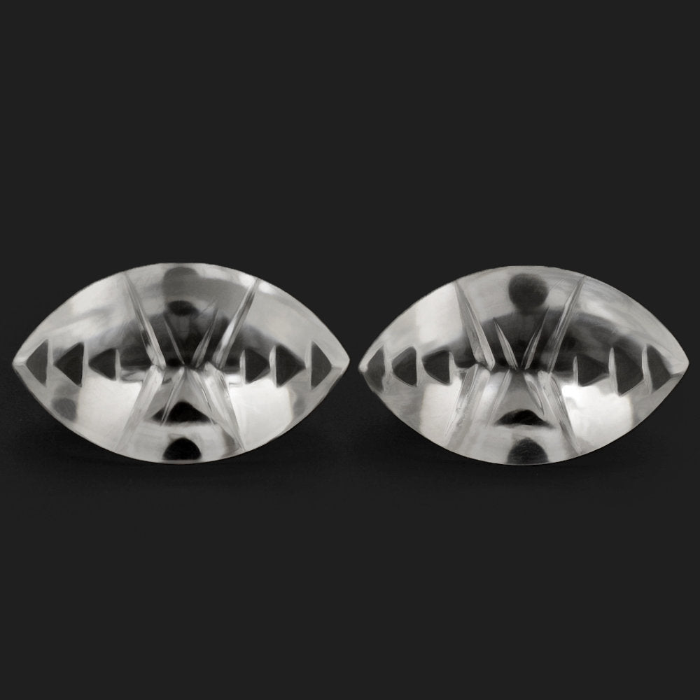 CRYSTAL CROSS CONCAVE BACK MARQUISE (DES#102) 20X12MM 9.29 Cts.