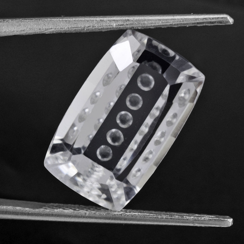 CRYSTAL BUBBLE LINE CUSHION (DES#124) 16X10MM 8.34 Cts.