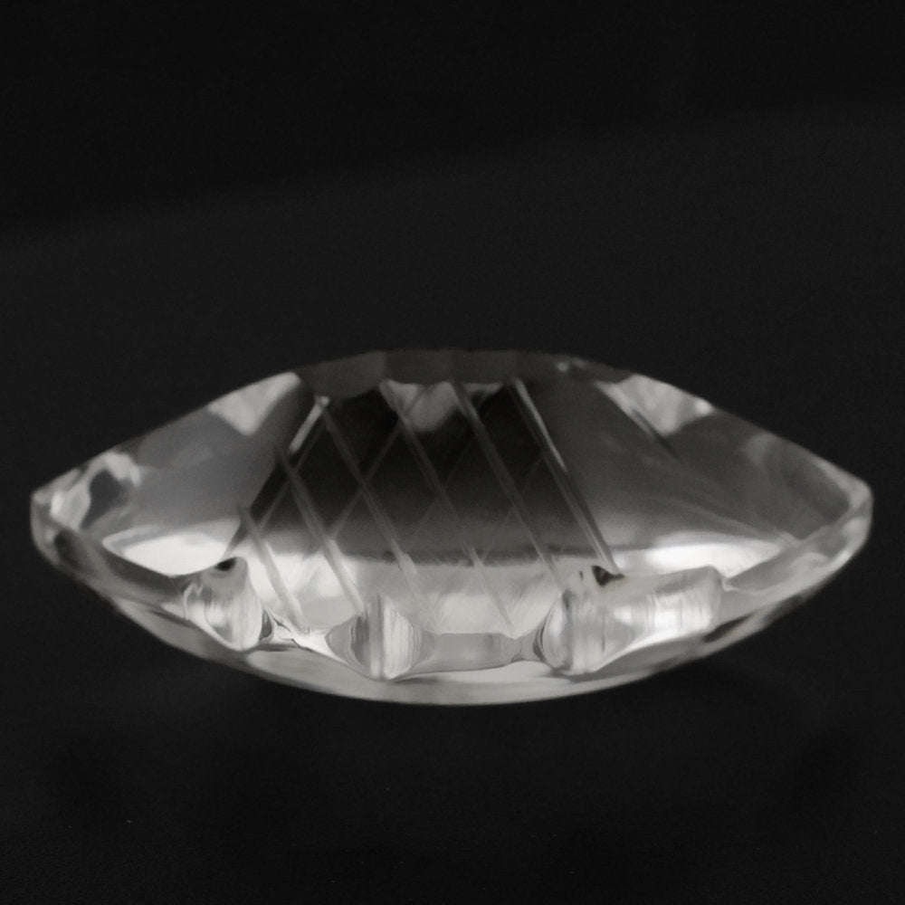 CRYSTAL BUFFTOP FISH CARVED BACK MARQUISE (DES#111) 20X11.50MM 10.17 Cts.