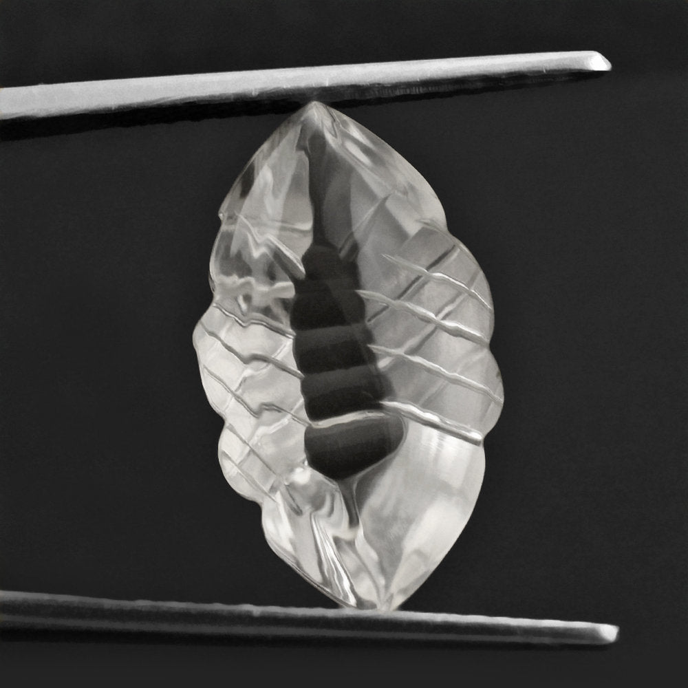 CRYSTAL BUFFTOP FISH CARVED BACK MARQUISE (DES#111) 20X11.50MM 10.17 Cts.