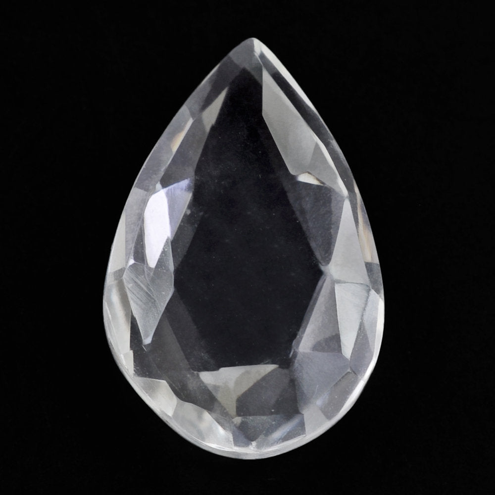CRYSTAL ROSE CUT BRIOLETTE PEAR 14X9MM 3.06 Cts.