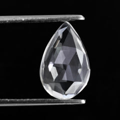 CRYSTAL ROSE CUT BRIOLETTE PEAR 14X9MM 3.06 Cts.