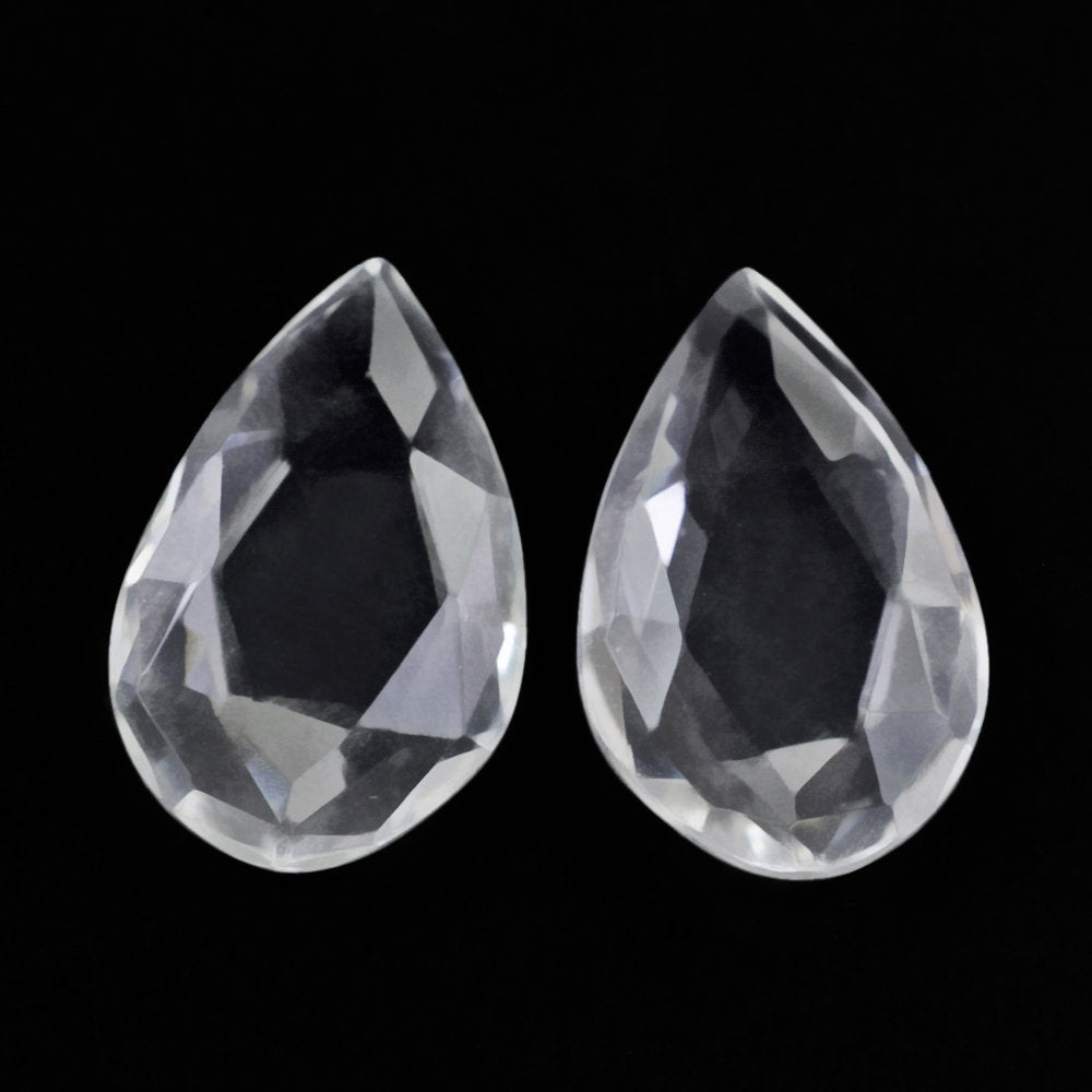 CRYSTAL ROSE CUT BRIOLETTE PEAR 14X9MM 3.06 Cts.