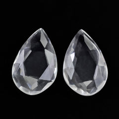 CRYSTAL ROSE CUT BRIOLETTE PEAR 14X9MM 3.06 Cts.