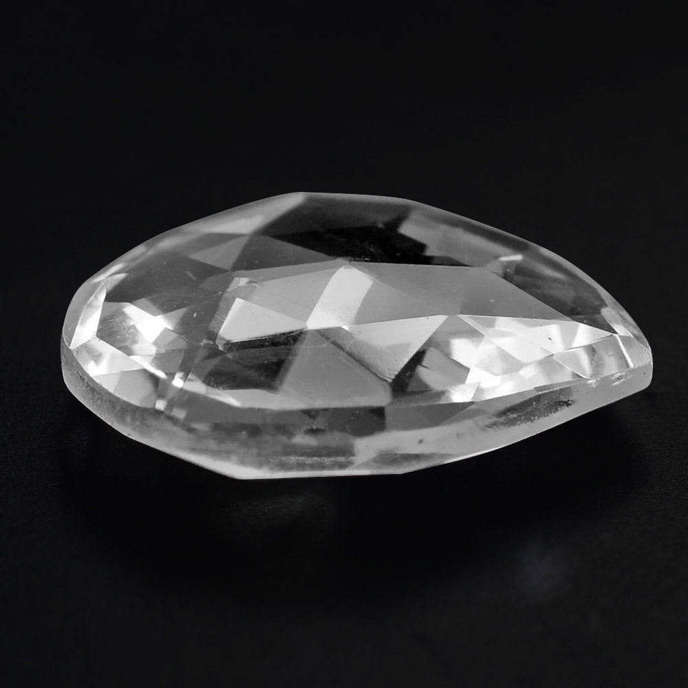 CRYSTAL ROSE CUT BRIOLETTE IRREGULAR PEAR 13MM 3.58 Cts.