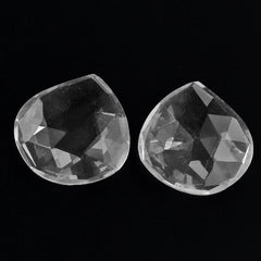 CRYSTAL ROSE CUT BRIOLETTE IRREGULAR PEAR 13MM 3.58 Cts.