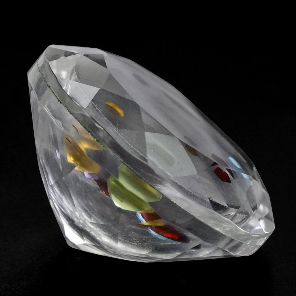 CRYSTAL WITH IN SIDE STONE CUT ROUND 16MM 11.12 Cts.