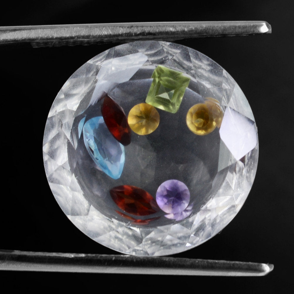 CRYSTAL WITH IN SIDE STONE CUT ROUND 16MM 11.12 Cts.