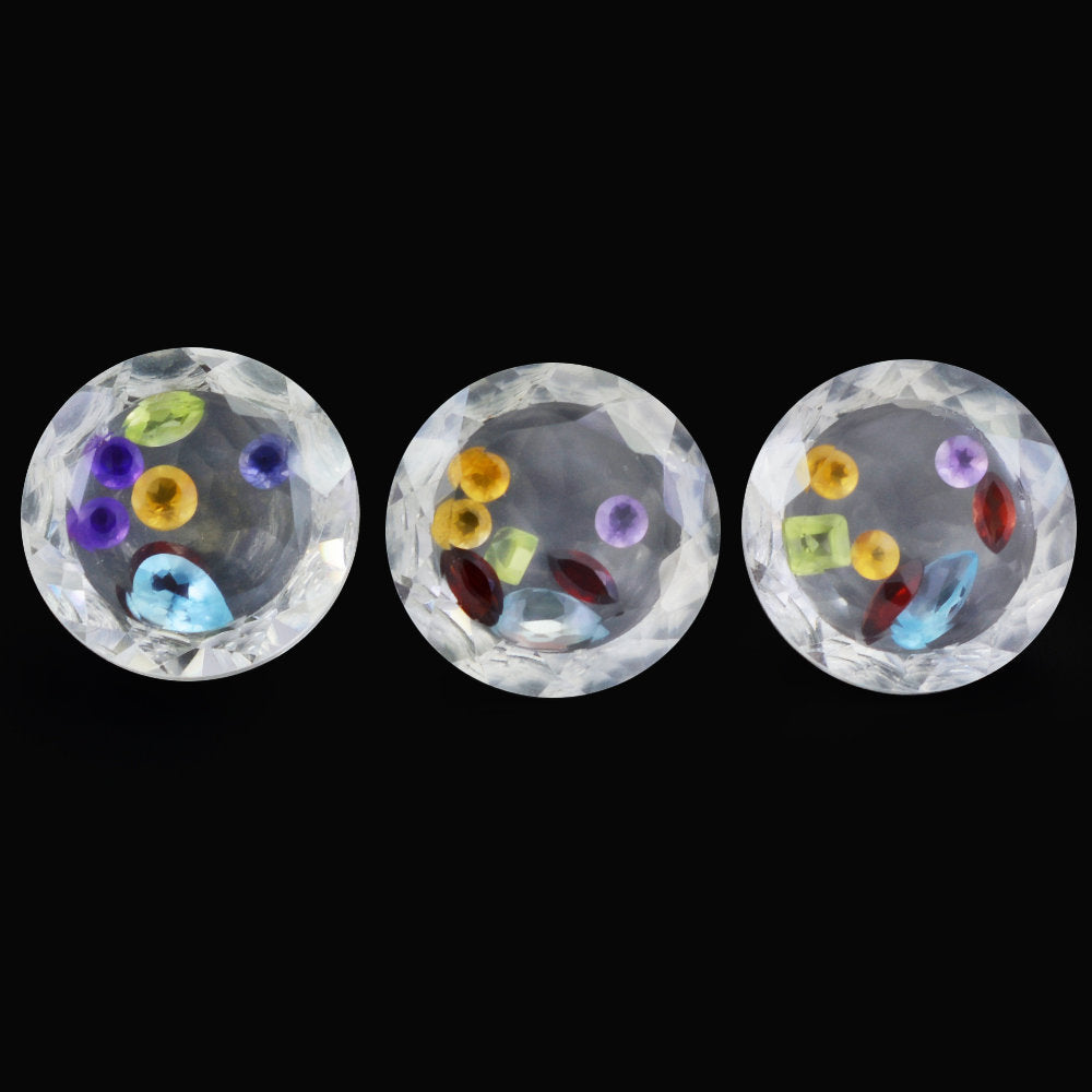 CRYSTAL WITH IN SIDE STONE CUT ROUND 16MM 11.12 Cts.