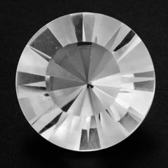 CRYSTAL ROUND DIAMOND CUT WITH ONE FACET POLISH &amp; ONE UNPOLISH (DES#29) 15MM 10.15 Cts.