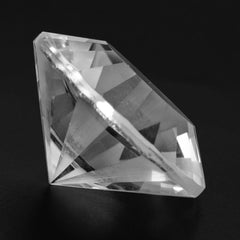 CRYSTAL ROUND DIAMOND CUT WITH ONE FACET POLISH &amp; ONE UNPOLISH (DES#29) 15MM 10.15 Cts.