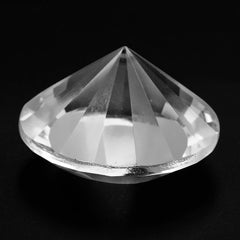 CRYSTAL ROUND DIAMOND CUT WITH ONE FACET POLISH &amp; ONE UNPOLISH (DES#29) 15MM 10.15 Cts.