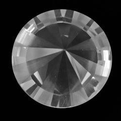 CRYSTAL ROUND DIAMOND CUT WITH ONE FACET POLISH &amp; ONE UNPOLISH (DES#29) 15MM 10.15 Cts.