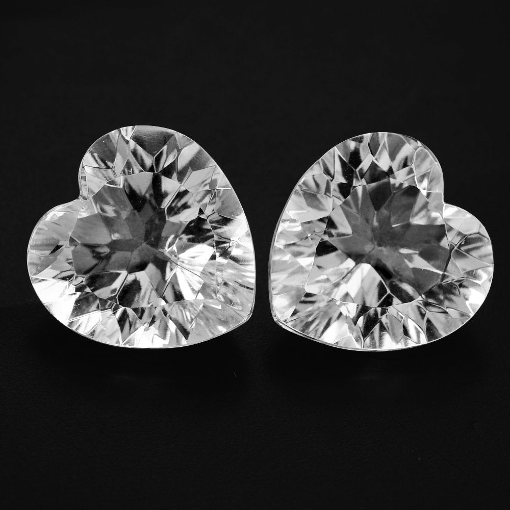 CRYSTAL CONCAVE CUT HEARTS (DES#79) 12MM 5.80 Cts.