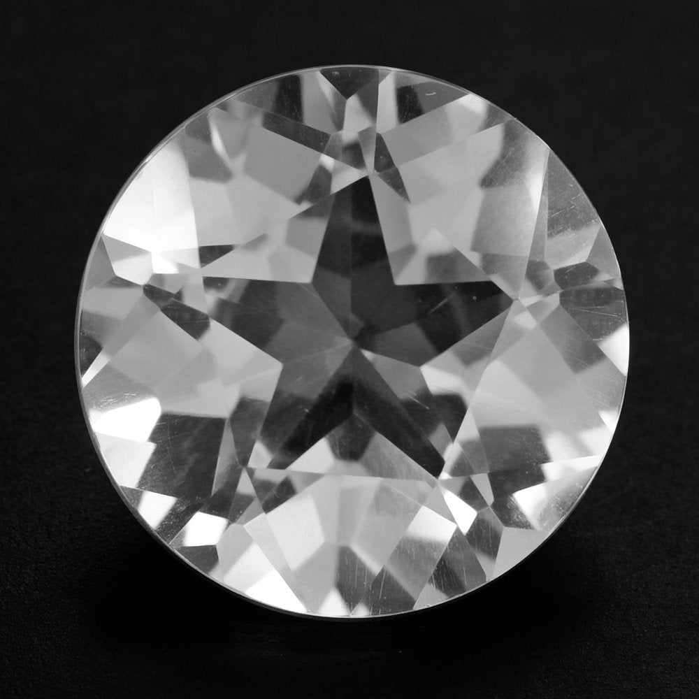 CRYSTAL PENTAGON ROUND WITH STAR CUT BACK (DES#44) 15MM 10.60 Cts.