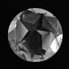 CRYSTAL PENTAGON ROUND WITH STAR CUT BACK (DES#44) 15MM 10.60 Cts.