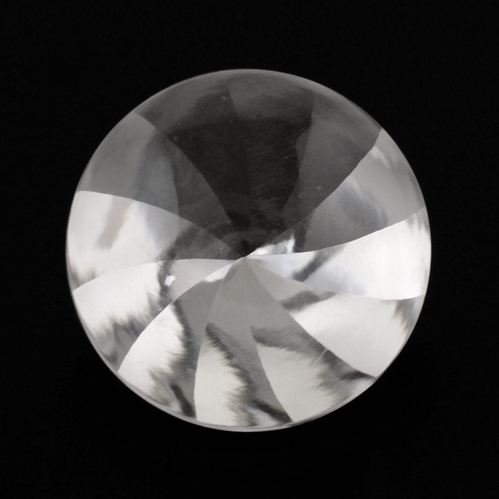 CRYSTAL BUFFTOP ROUND WITH TWISTED CONCAVE (DES#31) 12MM 5.30 Cts.
