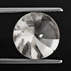 CRYSTAL BUFFTOP ROUND WITH TWISTED CONCAVE (DES#31) 12MM 5.30 Cts.