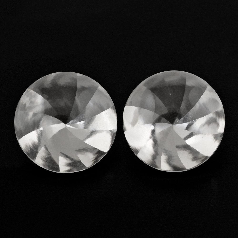 CRYSTAL BUFFTOP ROUND WITH TWISTED CONCAVE (DES#31) 12MM 5.30 Cts.