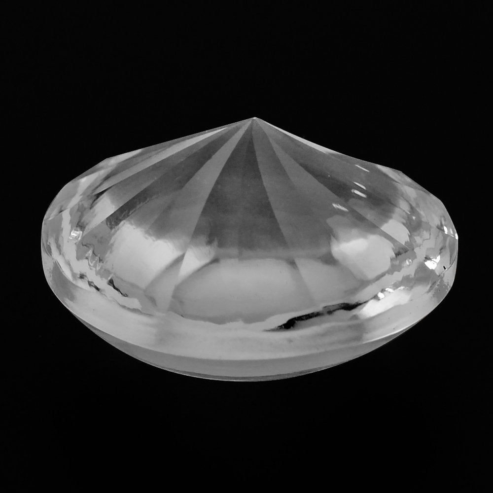 CRYSTAL BUFFTOP ROUND WITH TWISTED CONCAVE (DES#31) 15MM 11.55 Cts.