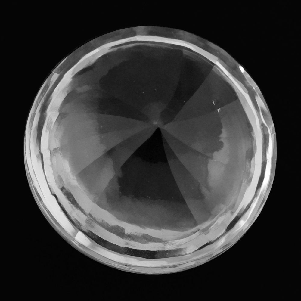 CRYSTAL BUFFTOP ROUND WITH TWISTED CONCAVE (DES#31) 15MM 11.55 Cts.