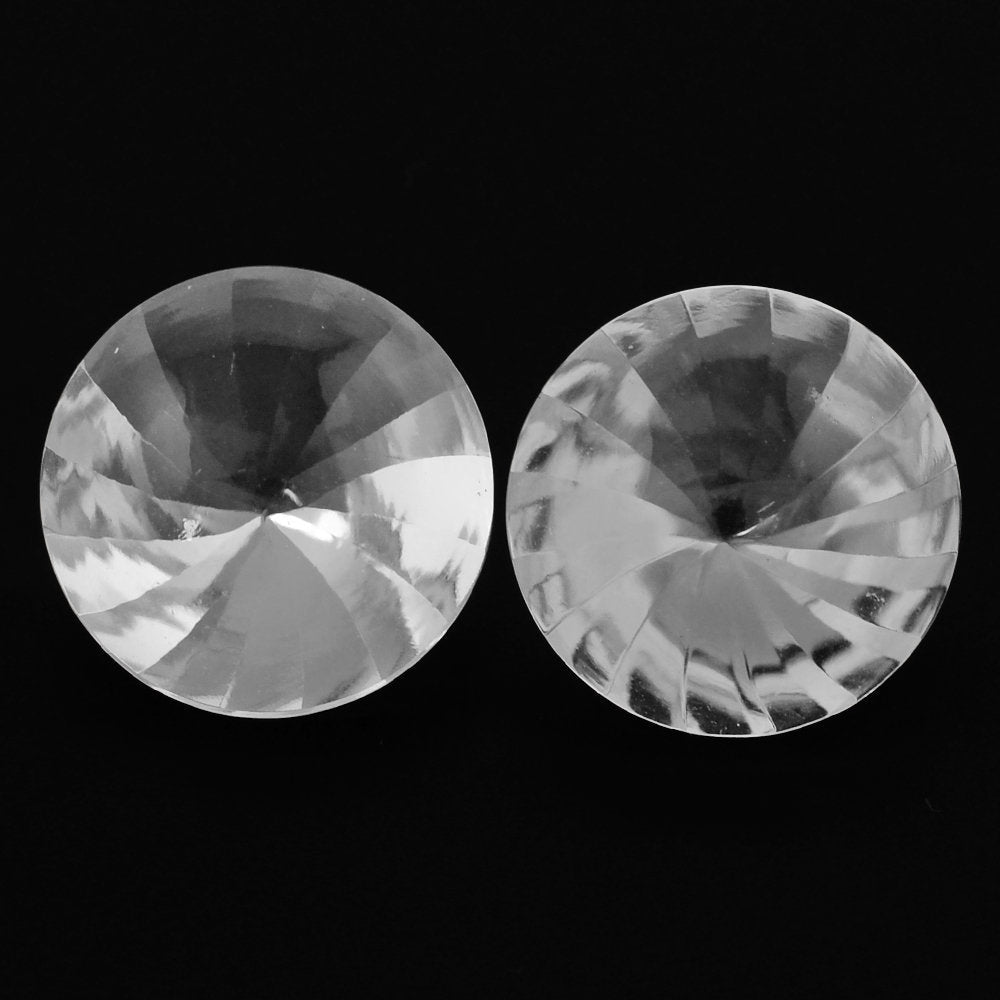 CRYSTAL BUFFTOP ROUND WITH TWISTED CONCAVE (DES#31) 15MM 11.55 Cts.