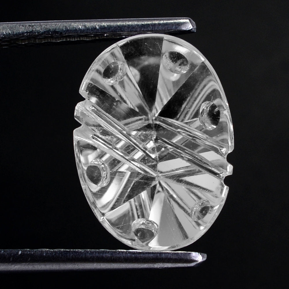 CRYSTAL FLAT BUFFTOP SUPPER BUBBLE OVAL (DES#115)14X10MM 5.62 Cts.