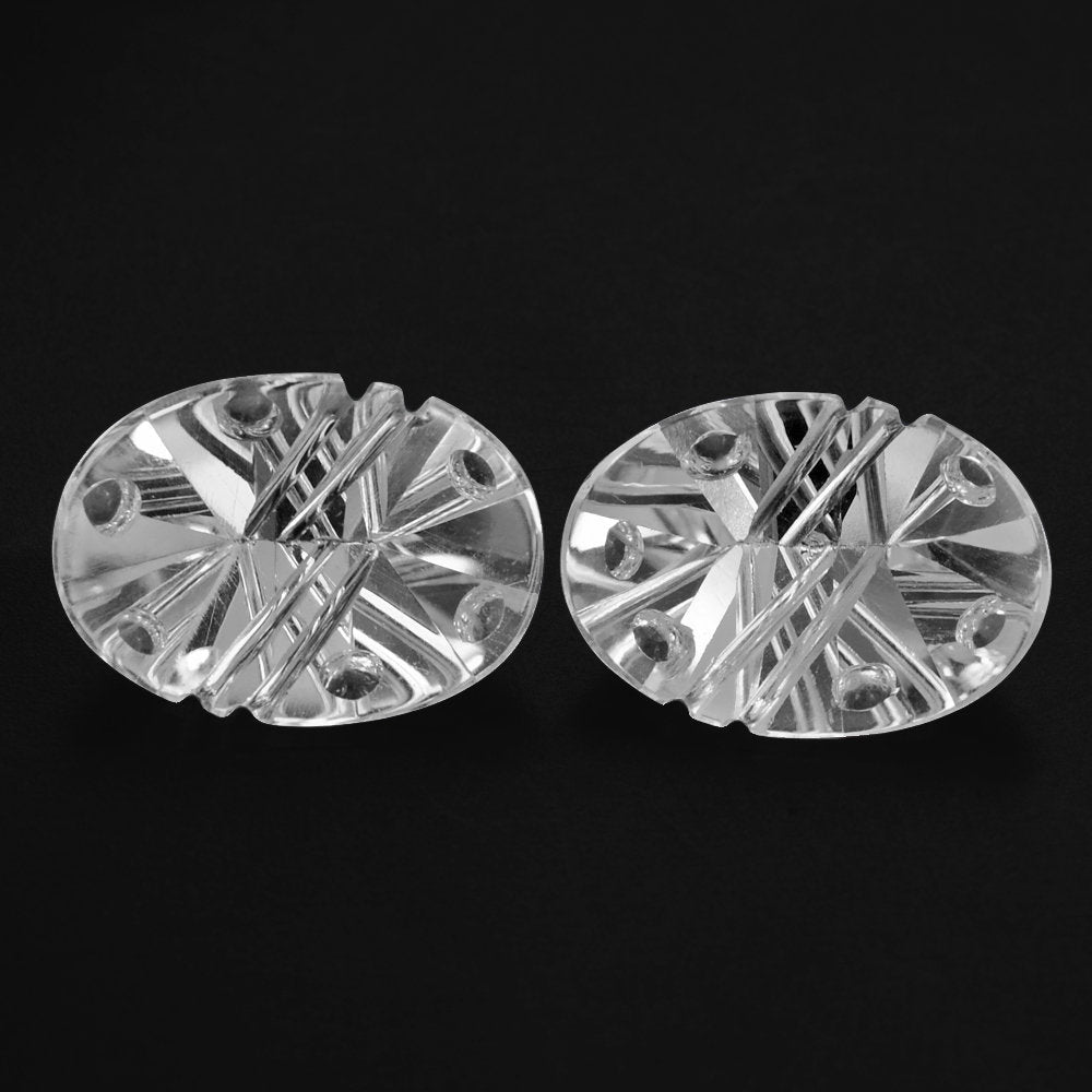 CRYSTAL FLAT BUFFTOP SUPPER BUBBLE OVAL (DES#115)14X10MM 5.62 Cts.