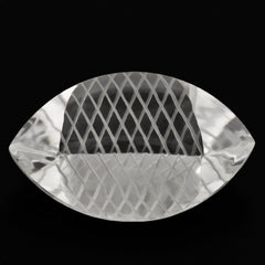 CRYSTAL BUFFTOP CARVED NET BACK MARQUISE (DES#104) 20x12MM 10.00 Cts.
