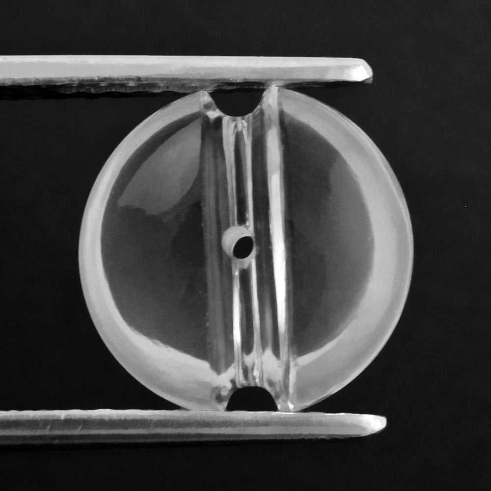 CRYSTAL LENTIL ROUND WITH CARVED BELT (FULL DRILL 1MM) (DES#25) 12MM 5.07 Cts.