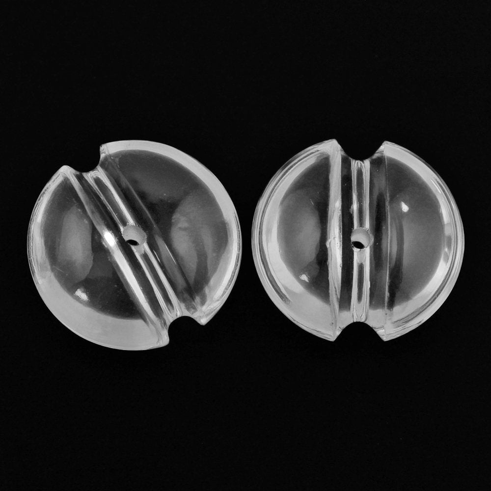 CRYSTAL LENTIL ROUND WITH CARVED BELT (FULL DRILL 1MM) (DES#25) 12MM 5.07 Cts.