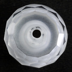 CRYSTAL QUARTZ IRREGULAR FACETED ROUNDEL (FULL DRILL) 16MM 18.60 Cts.