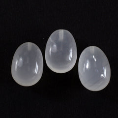 ROCK CRYSTAL QUARTZ PLAIN EGG (HALF DRILL) 14X10MM 9.64 Cts.