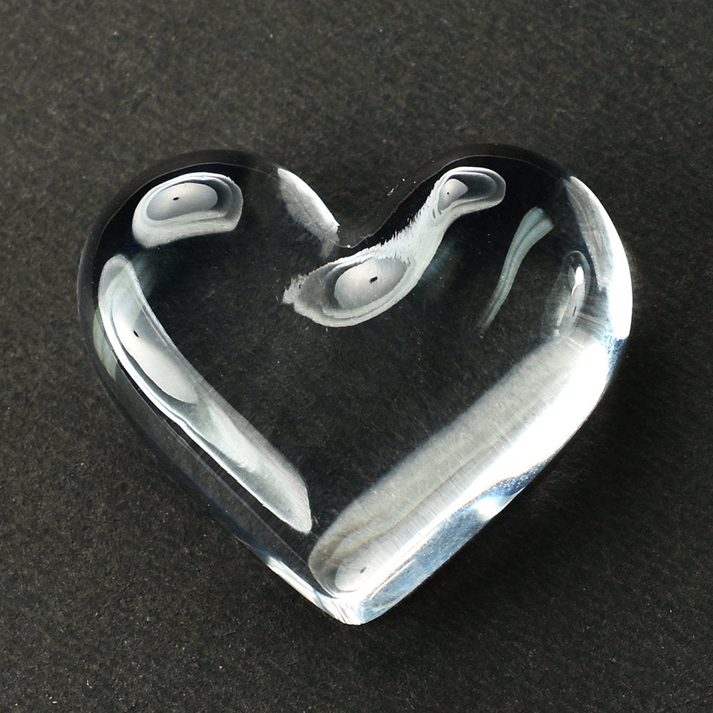 CRYSTAL QUARTZ PLAIN HEART CAB 29.90X25.55MM 53.85 Cts.