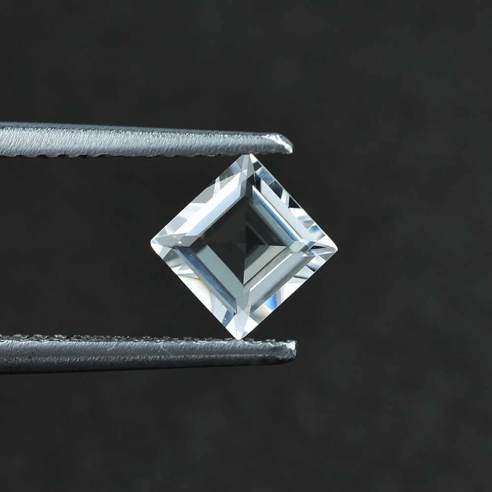 CRYSTAL QUARTZ MACHINE CUT SQUARE 5X5MM 0.55 Cts.