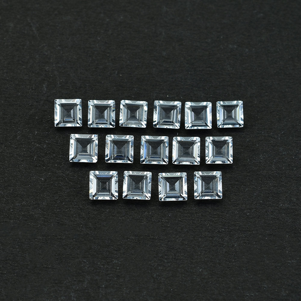 CRYSTAL QUARTZ MACHINE CUT SQUARE 5X5MM 0.55 Cts.