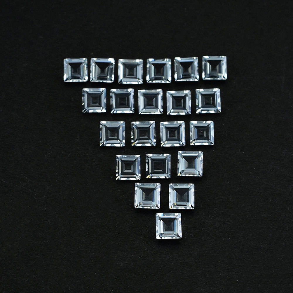CRYSTAL QUARTZ MACHINE CUT SQUARE 6X6MM 0.99 Cts.