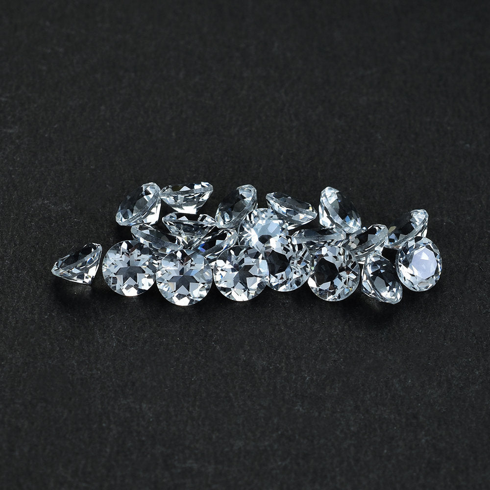 CRYSTAL QUARTZ MACHINE CUT ROUND 6.00MM 0.76 Cts.