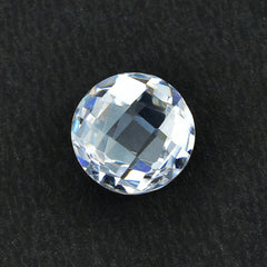 CRYSTAL QUARTZ CHECKER CUT BRIOLETTE ROUND 8MM 4.26 Cts.