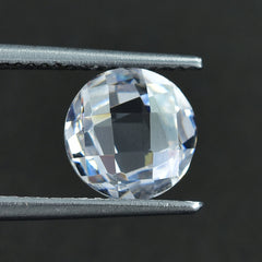 CRYSTAL QUARTZ CHECKER CUT BRIOLETTE ROUND 8MM 4.26 Cts.