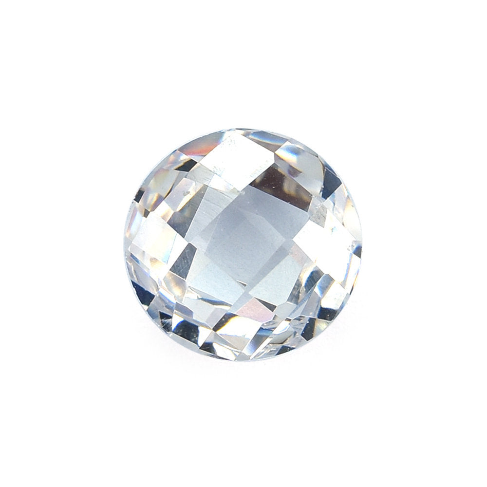 CRYSTAL QUARTZ CHECKER CUT BRIOLETTE ROUND 8MM 4.26 Cts.