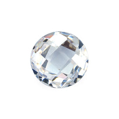 CRYSTAL QUARTZ CHECKER CUT BRIOLETTE ROUND 8MM 4.26 Cts.